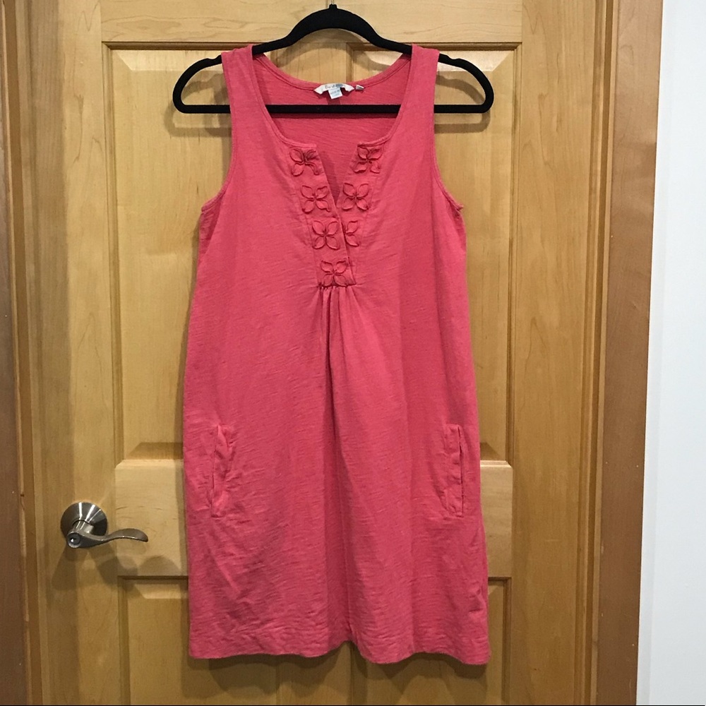 Boden sleeveless cotton v-neck dress pocke…